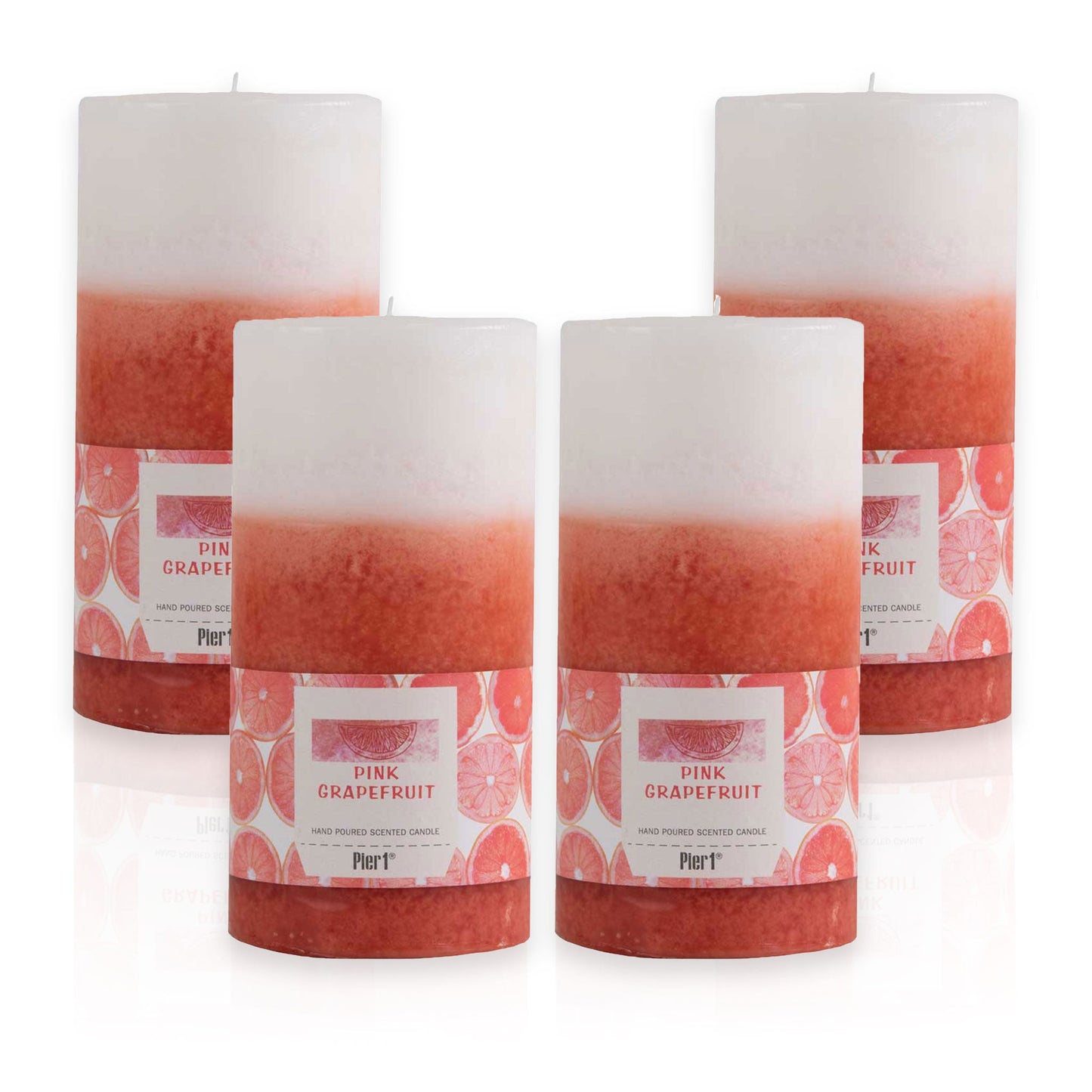 Pier 1 Pink Champagne 3x6 Layered Set of 4 Pillar Candles